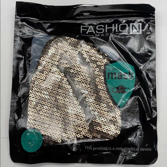Gold Sequins Face Mask - Picture 3 of 3